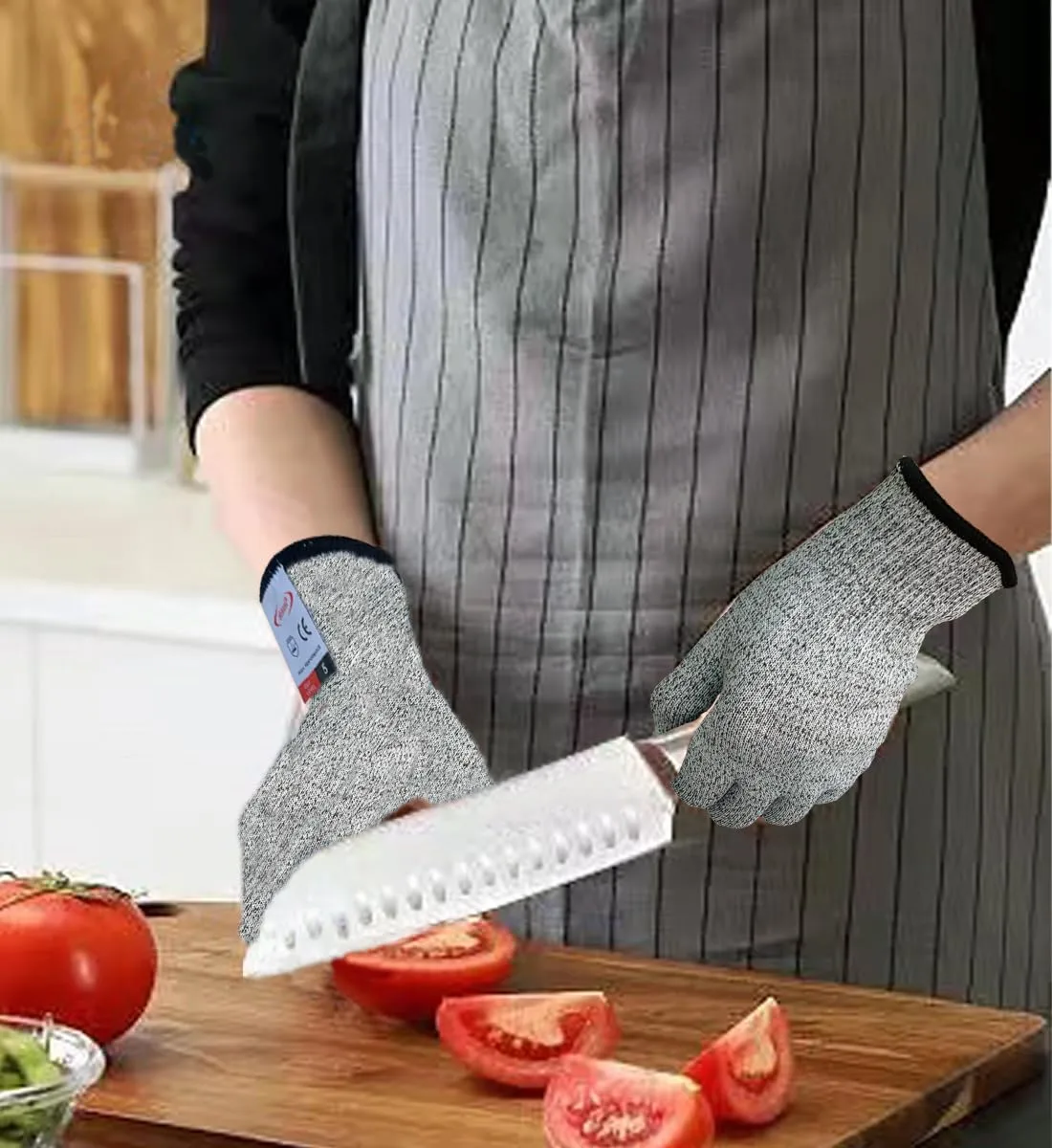 Cutting Gloves, 4 Pairs of Cut Resistant Gloves Food Grade, Cut Resistant Gloves for Kitchen, Oyster Shucking, Fish Fillet Processing, Carving Wood and Gardening(Small)