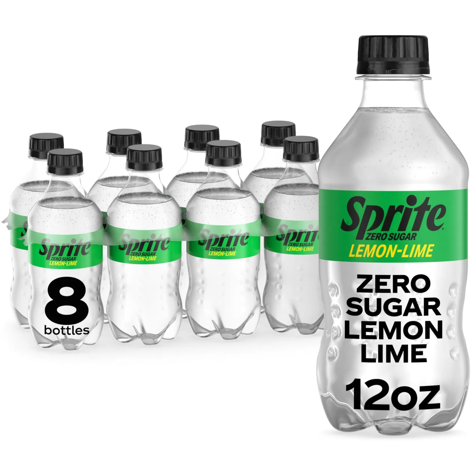 Sprite Zero Sugar Lemon Lime Diet Soda Pop Soft Drinks, 12 fl oz, 8 Pack