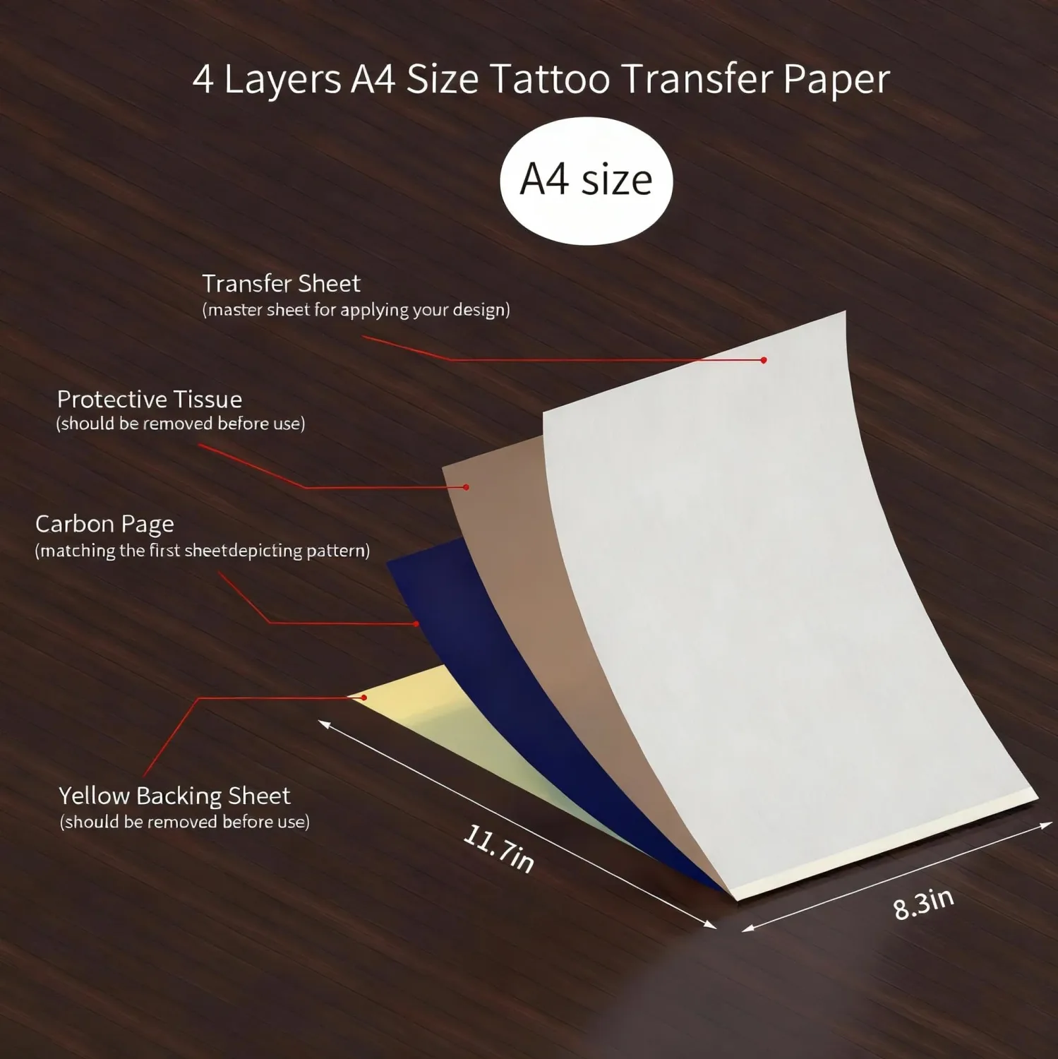 Stencil Transfer Paper for Tattooing - 30 Sheets Temporary Tattoo Paper with Dashed Lines, 4 Layers A4 Size Thermal Stencil Paper for Tattoo Stencil Printer,Tattoo Kits & Supplies