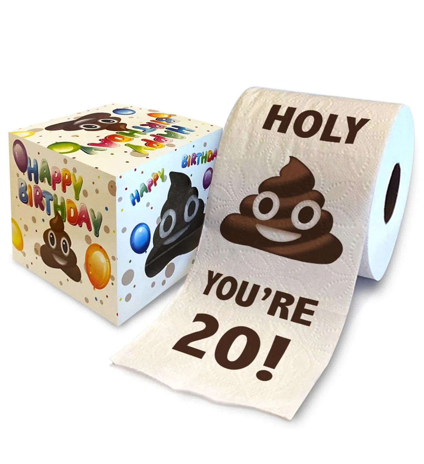 Printed TP Holy You're 20 Birthday Toilet Paper Gag Gift - 20th Bday Party Funny Birthday Gift Joke Toilet Paper Prank, Novelty Unique Birthday Presents for Men, Women, Family, Friends - 500 Sheets
