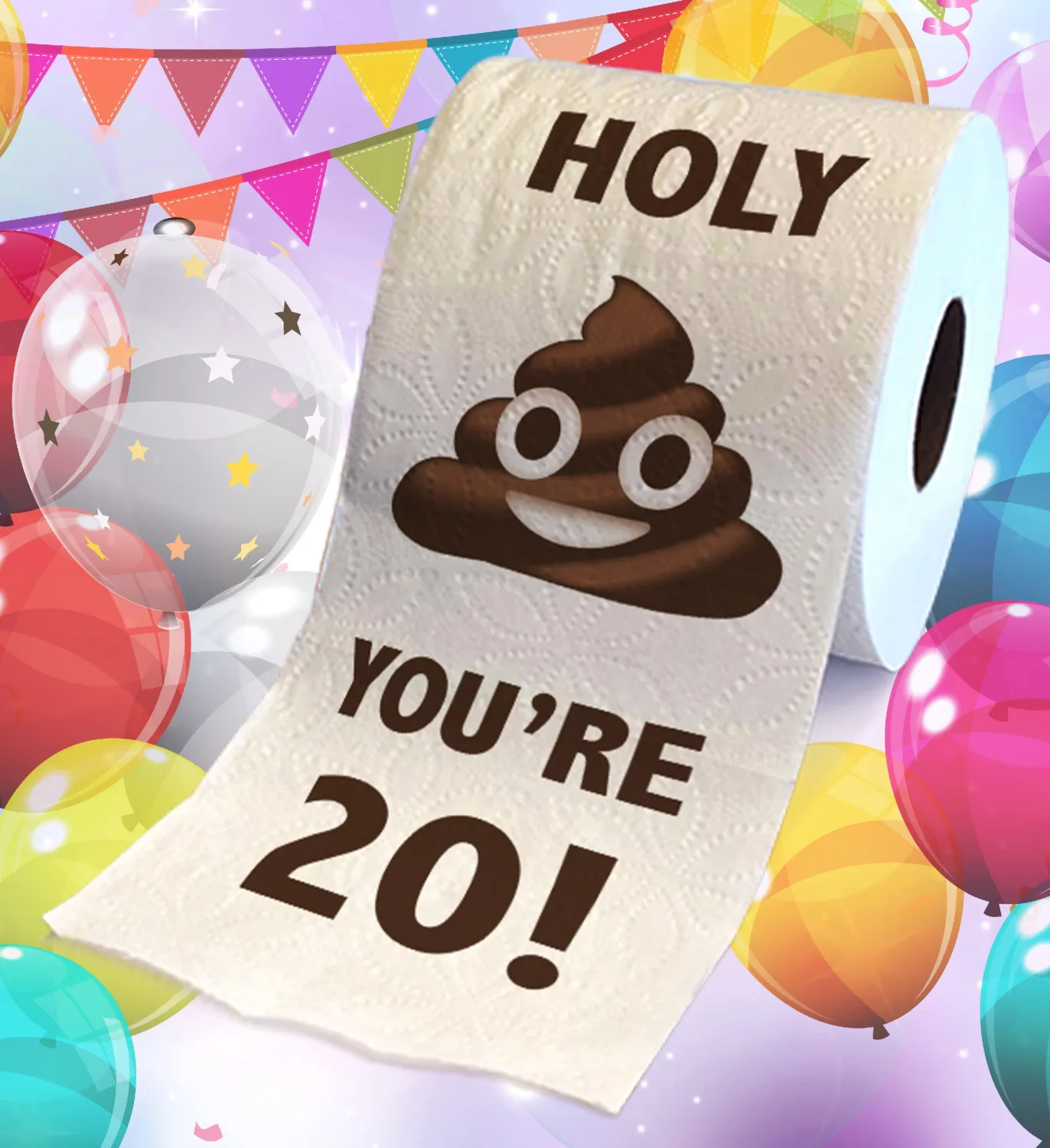 Printed TP Holy You're 20 Birthday Toilet Paper Gag Gift - 20th Bday Party Funny Birthday Gift Joke Toilet Paper Prank, Novelty Unique Birthday Presents for Men, Women, Family, Friends - 500 Sheets