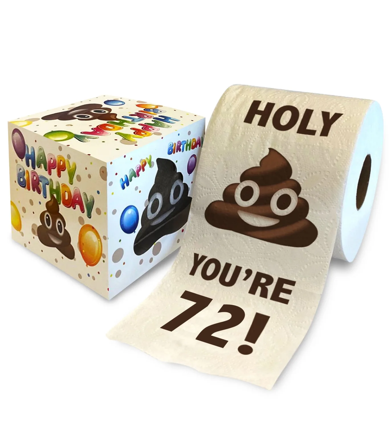 Printed TP Holy You're 72 Birthday Toilet Paper Gift - 72nd Bday Party Funny Birthday Gift Joke Toilet Paper Prank, Novelty Unique Birthday Presents for Men, Women, Family, Friends - 500 Sheets
