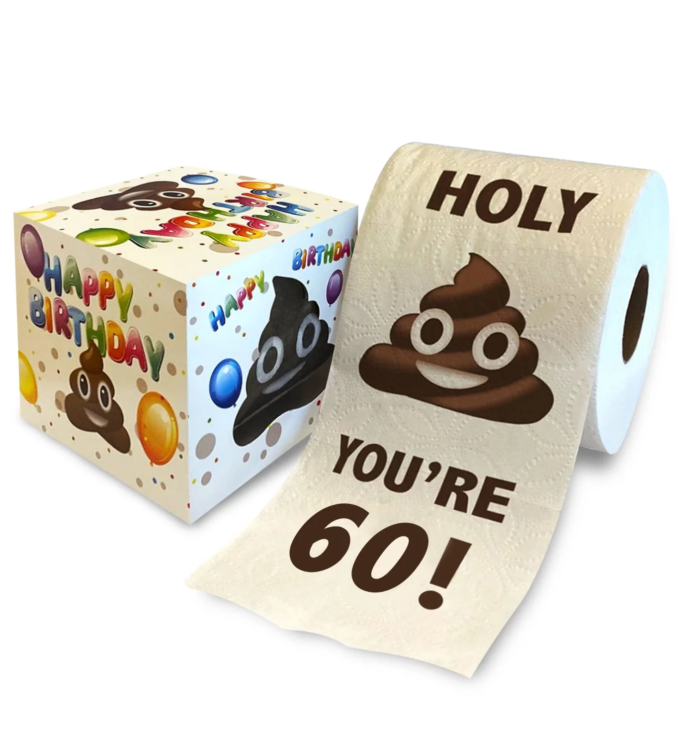 Printed TP You're 60 Printed Birthday Toilet Paper Gift - 60th Bday Party Funny Birthday Gift Joke Toilet Paper Prank, Novelty Unique Birthday Presents for Men, Women, Family, Friends - 500 Sheets