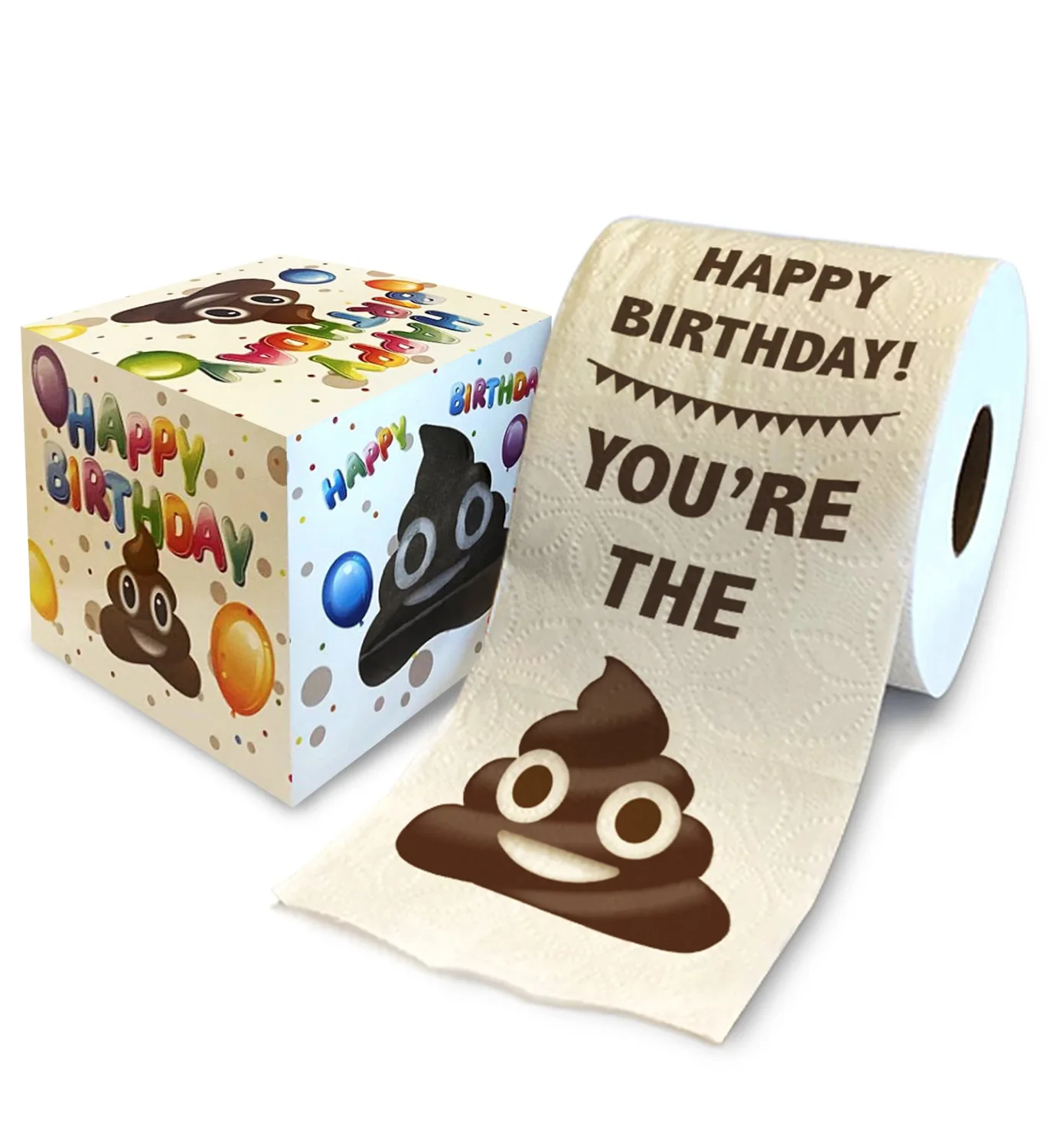 Happy Birthday Toilet Paper Gift - Happy Bday Party Funny Birthday Gift Joke Toilet Paper Prank, Novelty Unique Birthday Presents for Men, Women, Family, Friends - 500 Sheets