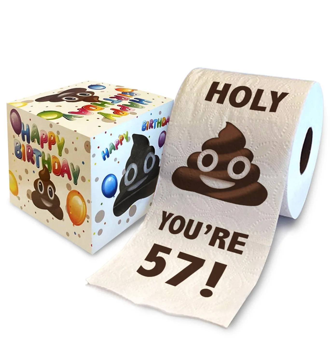 Printed TP Holy You're 57 Birthday Toilet Paper Gift - 57th Bday Party Funny Birthday Gift Joke Toilet Paper Prank, Novelty Unique Birthday Presents for Men, Women, Family, Friends - 500 Sheets