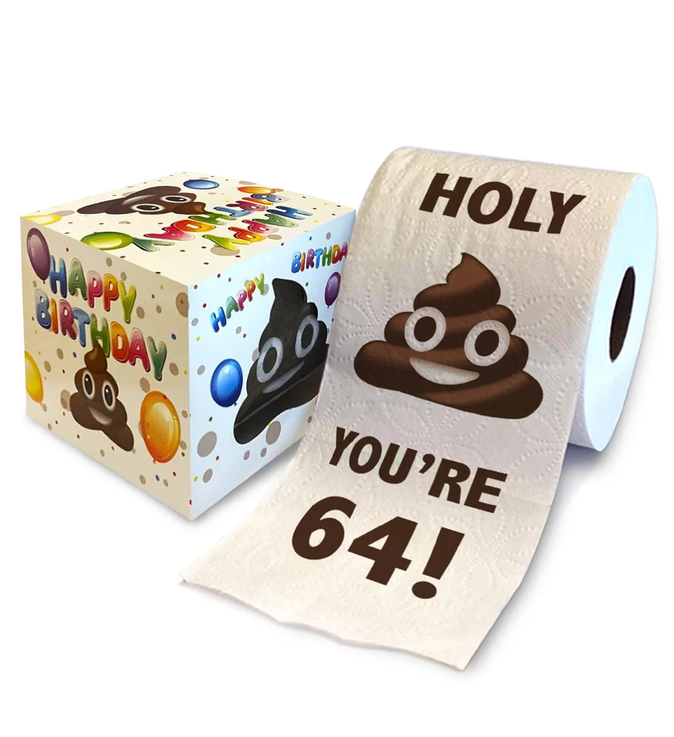 Printed TP Holy You're 64 Birthday Toilet Paper Gift - 64th Bday Party Funny Birthday Gift Joke Toilet Paper Prank, Novelty Unique Birthday Presents for Men, Women, Family, Friends - 500 Sheets