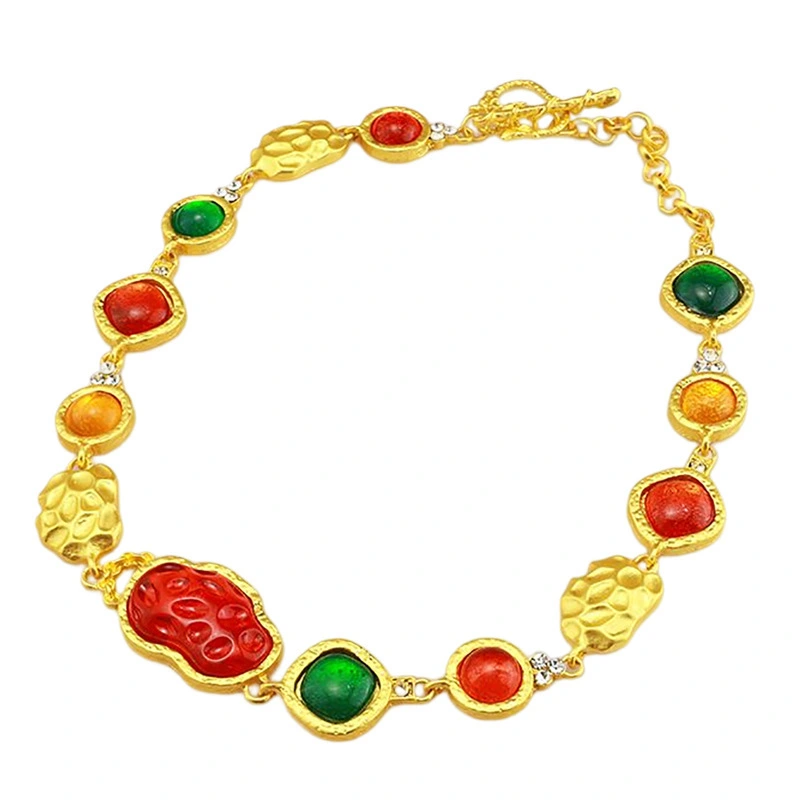 Necklace Women's Short Jelly Colored Retro Style