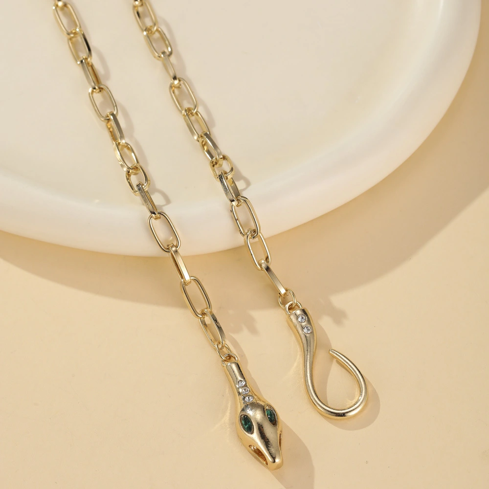 Advanced Temperament Metal Snake Series Diamond Necklace