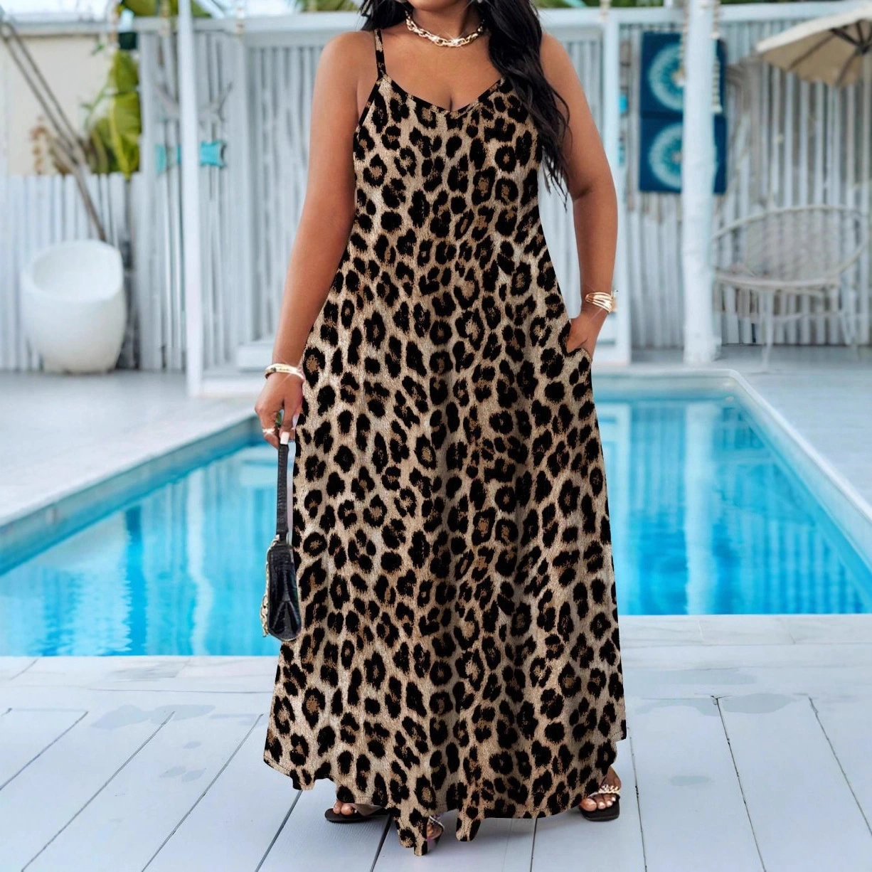 Summer Fashion Casual Leopard-Print Slip Dress