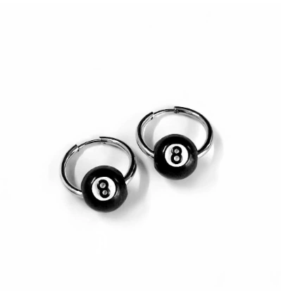 Womens Personalized Figure-8 Ball Minimalist Earrings