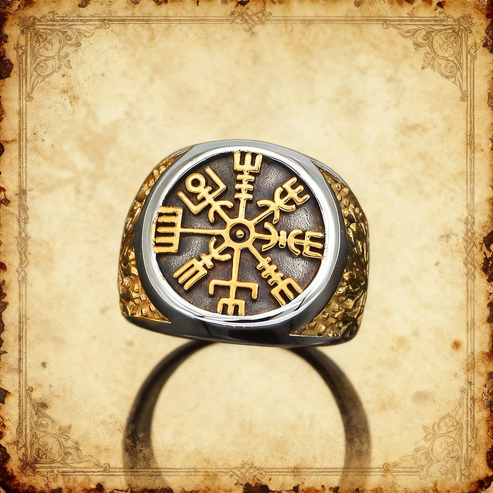 Men's Stainless Steel Ring Mythical Viking Rune Vintage World Tree Design