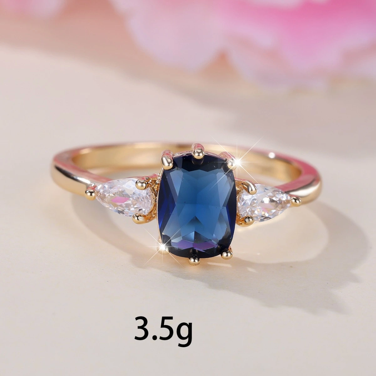 Six-claw Inlaid Sapphire Ring