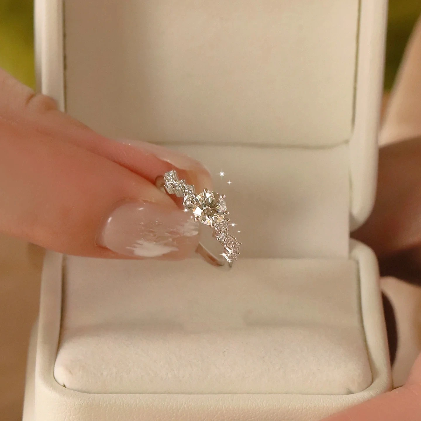925 Sterling Silver Moissanite Ring