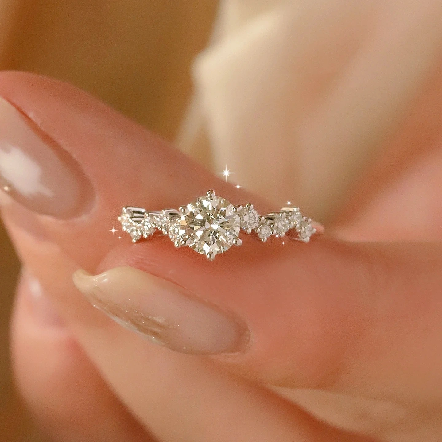 925 Sterling Silver Moissanite Ring