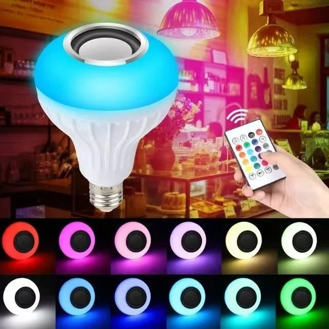 LED Bluetooth Speaker  Colorful Bluetooth Bulb E27  Wireless With Remote Control