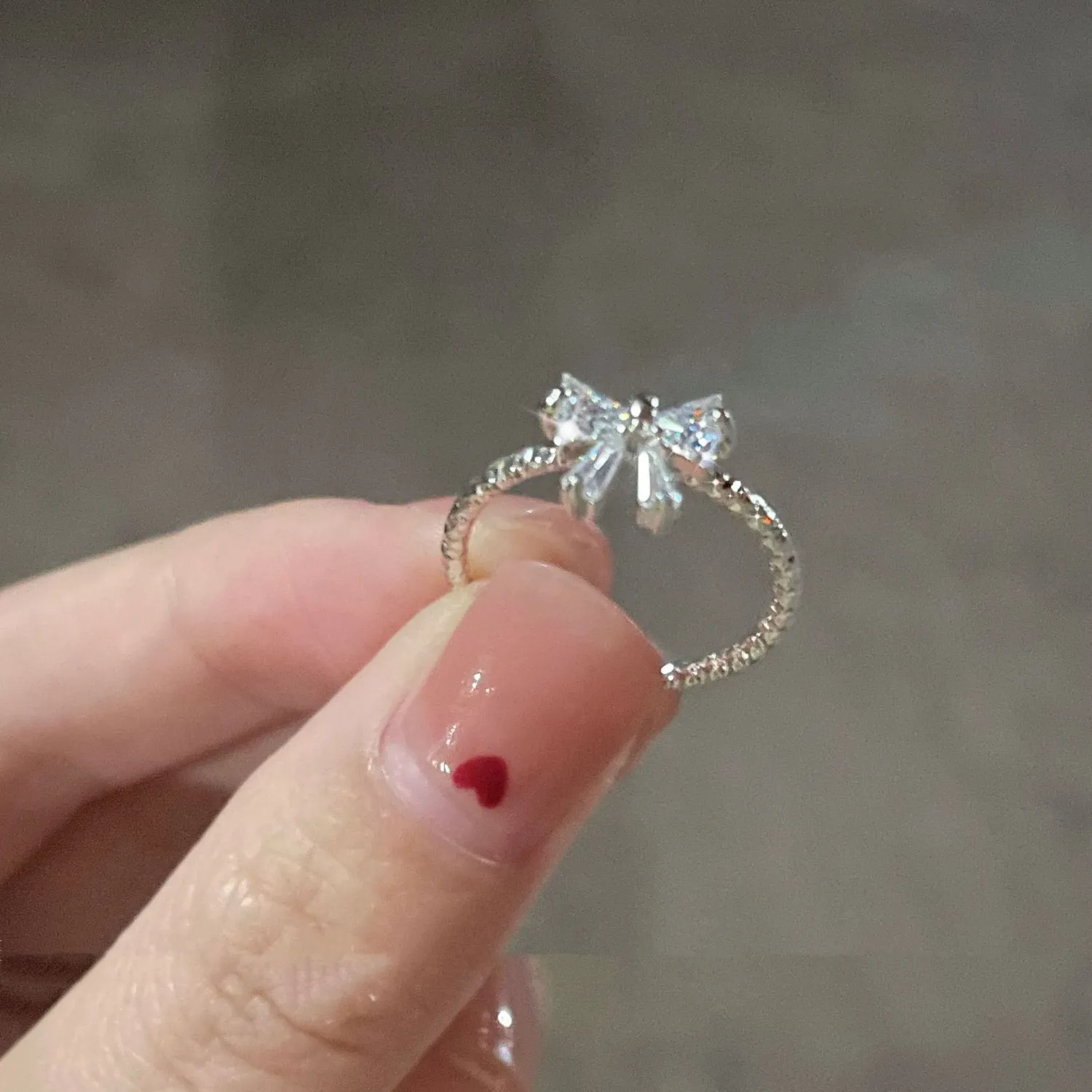 Personality Bow Ring Female Adjustable