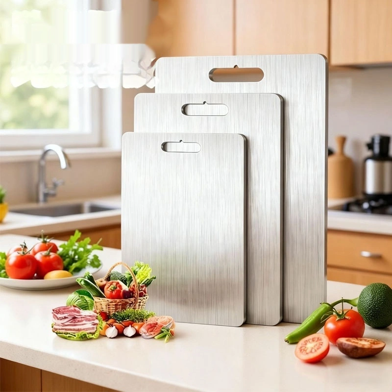 Stainless Steel Panel And Chopping Board Kitchen Household Thickened Double Sided Cutting Board Block Kneading Dough Board