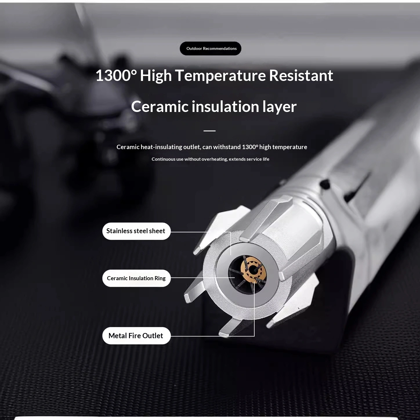 Household Outdoor Barbecue Metal High-Temperature Direct-Flame Torch