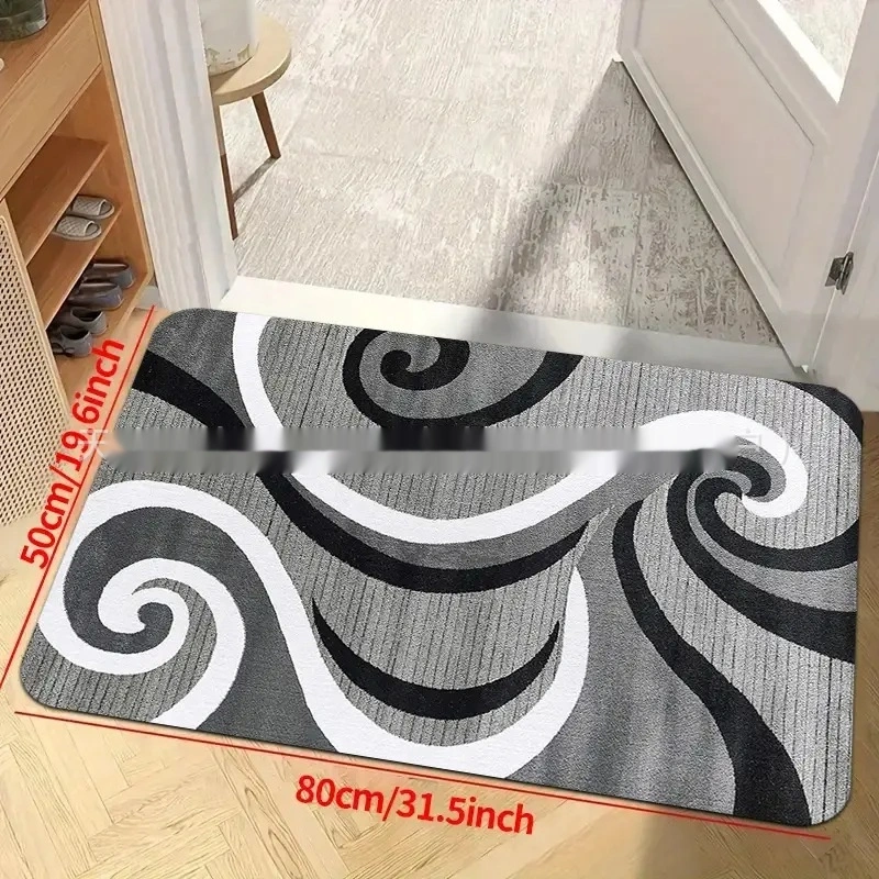 Minimalist-line Crystal Velvet Non-slip And Stain-resistant Floor Mat
