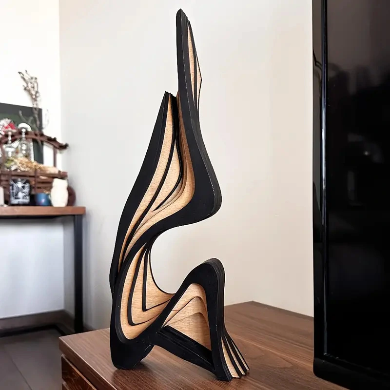 Wooden Three-dimensional Curved Art Home Decor Ornaments