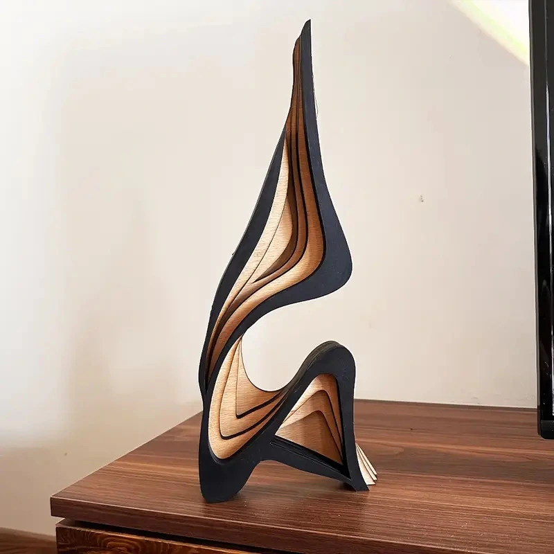 Wooden Three-dimensional Curved Art Home Decor Ornaments
