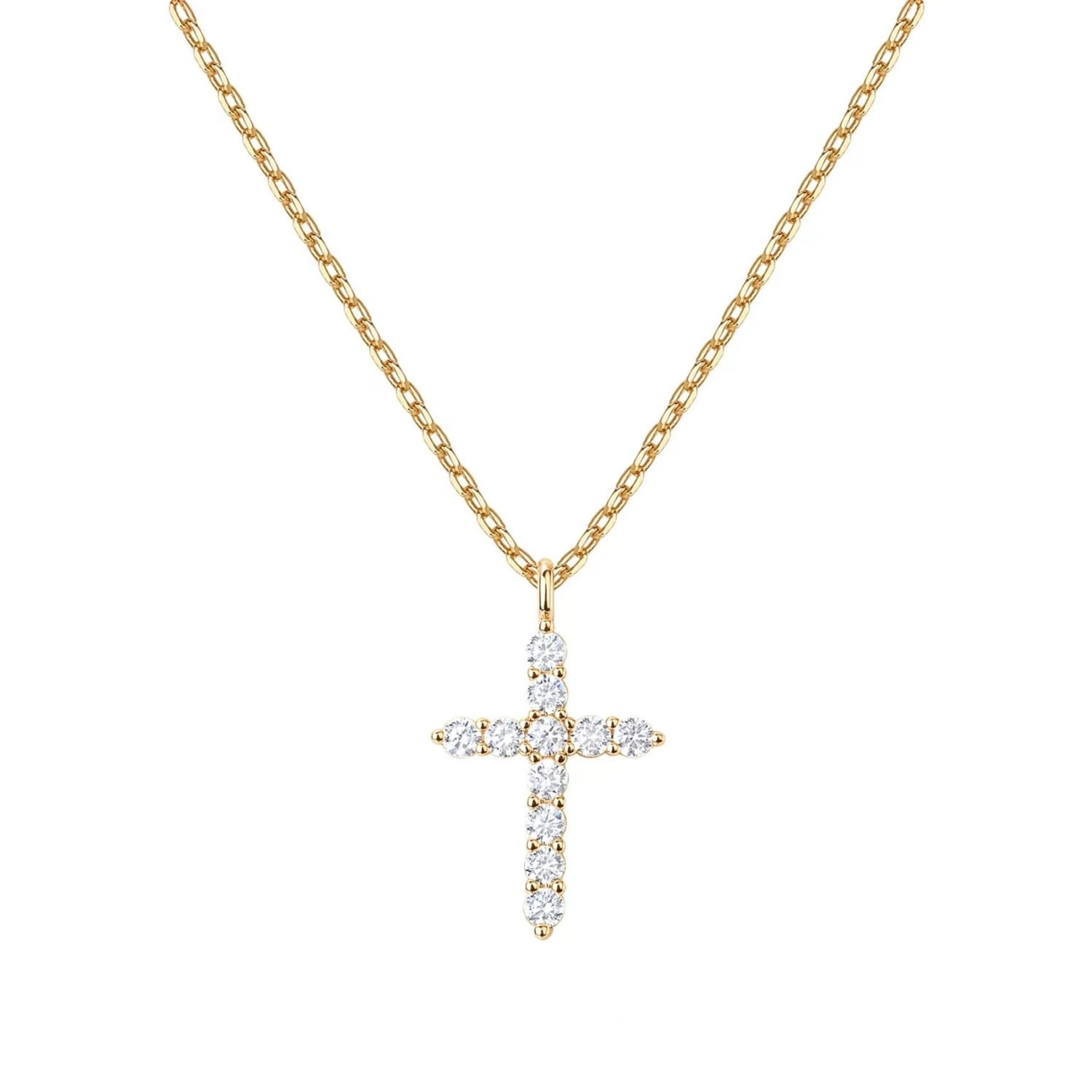 925 Sterling Silver Cross Item Full Diamond Necklace
