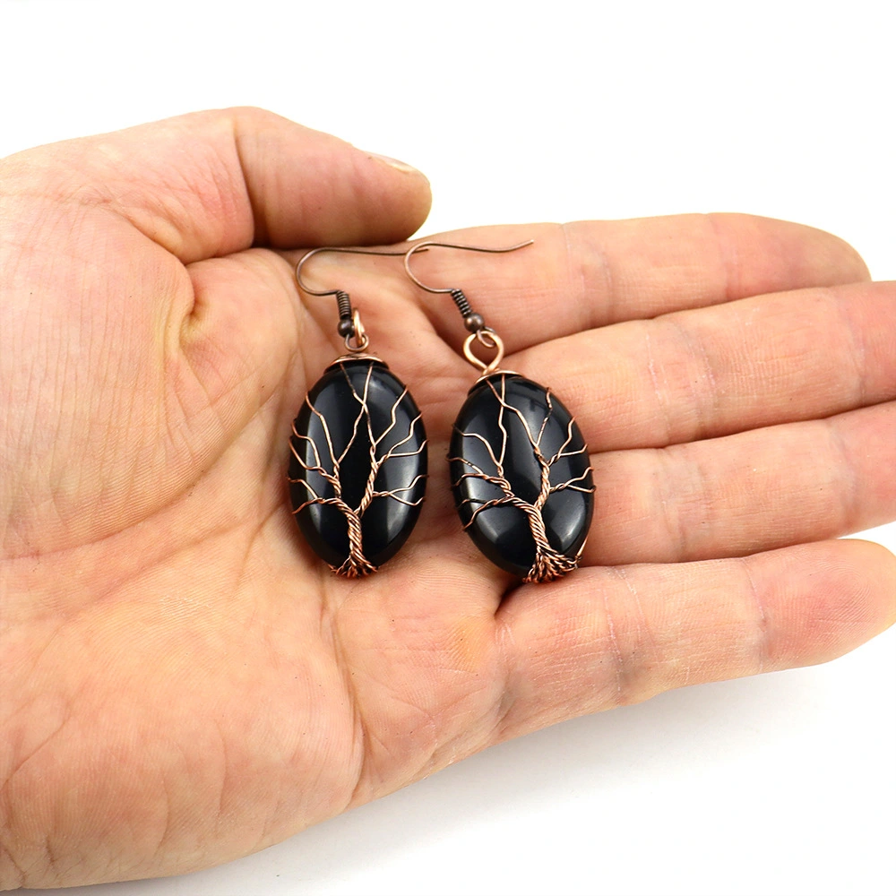 Retro Hand-Wound Tree Of Life Earrings For Women