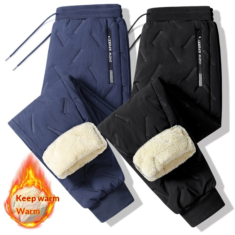 European-size Ultrasonic Cotton Pants Lambswool Casual Cotton Pants