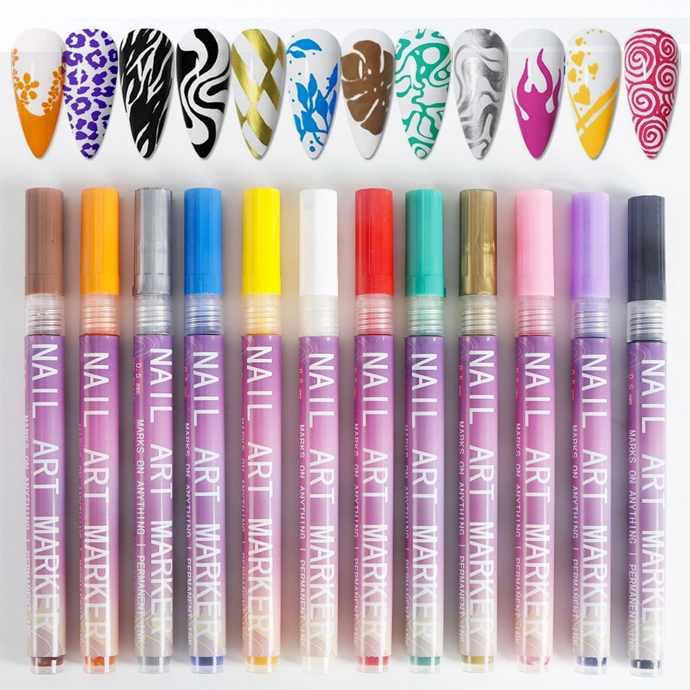 Doodle Nail Art Pen 12-color Liner Paint Brush Nail