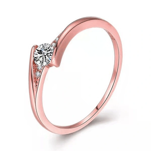 Mens Gold Alloy Round Engagement Ring