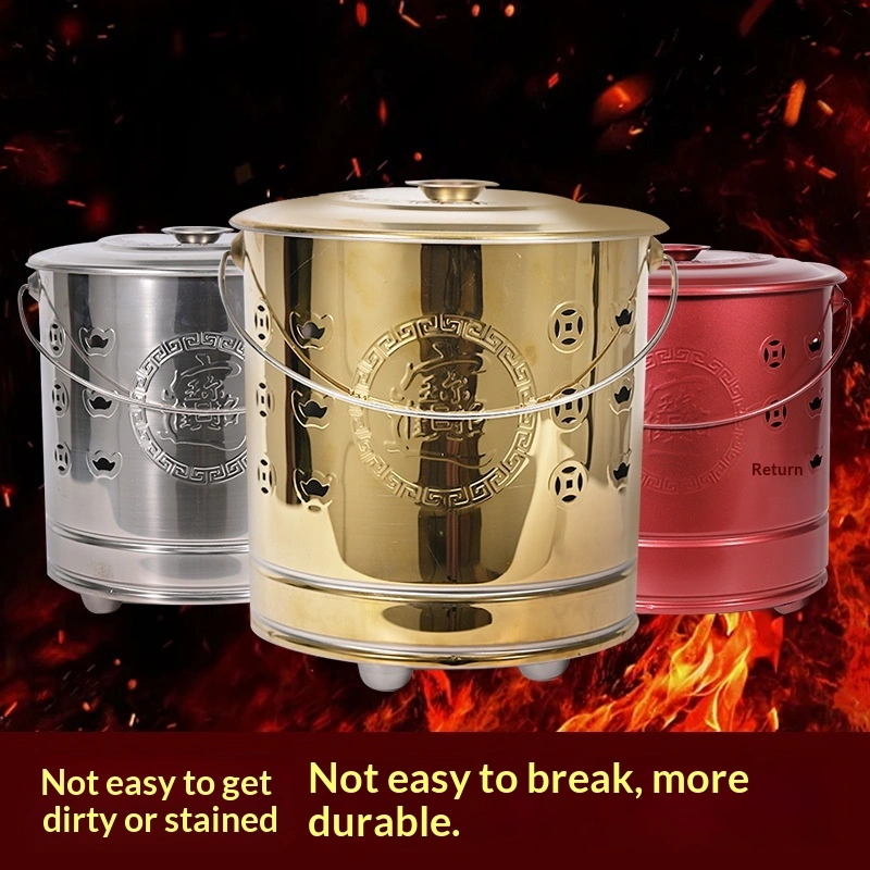 Gold-burning Stainless Steel Paper-burning Large-size Yuanyao Bucket