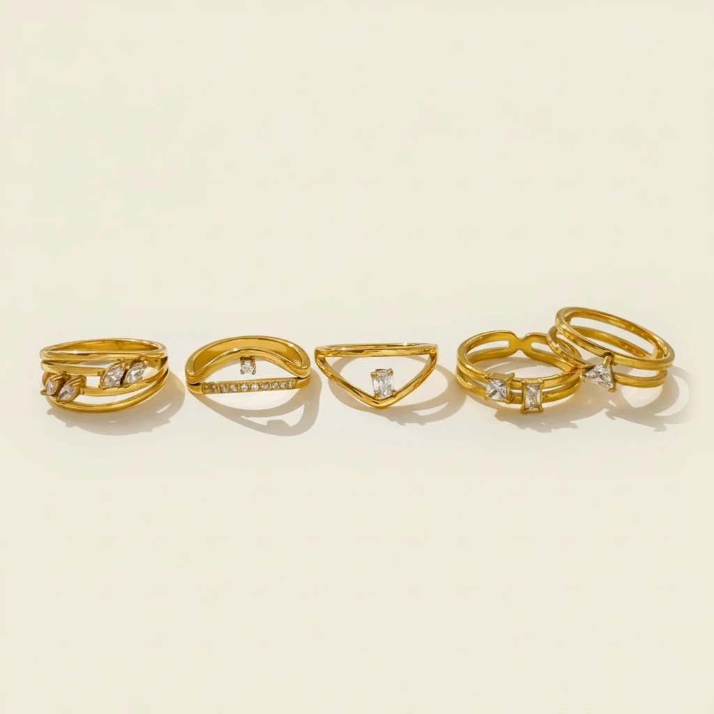 Womens Creative Minimalist Micro-Pave Diamond Ring