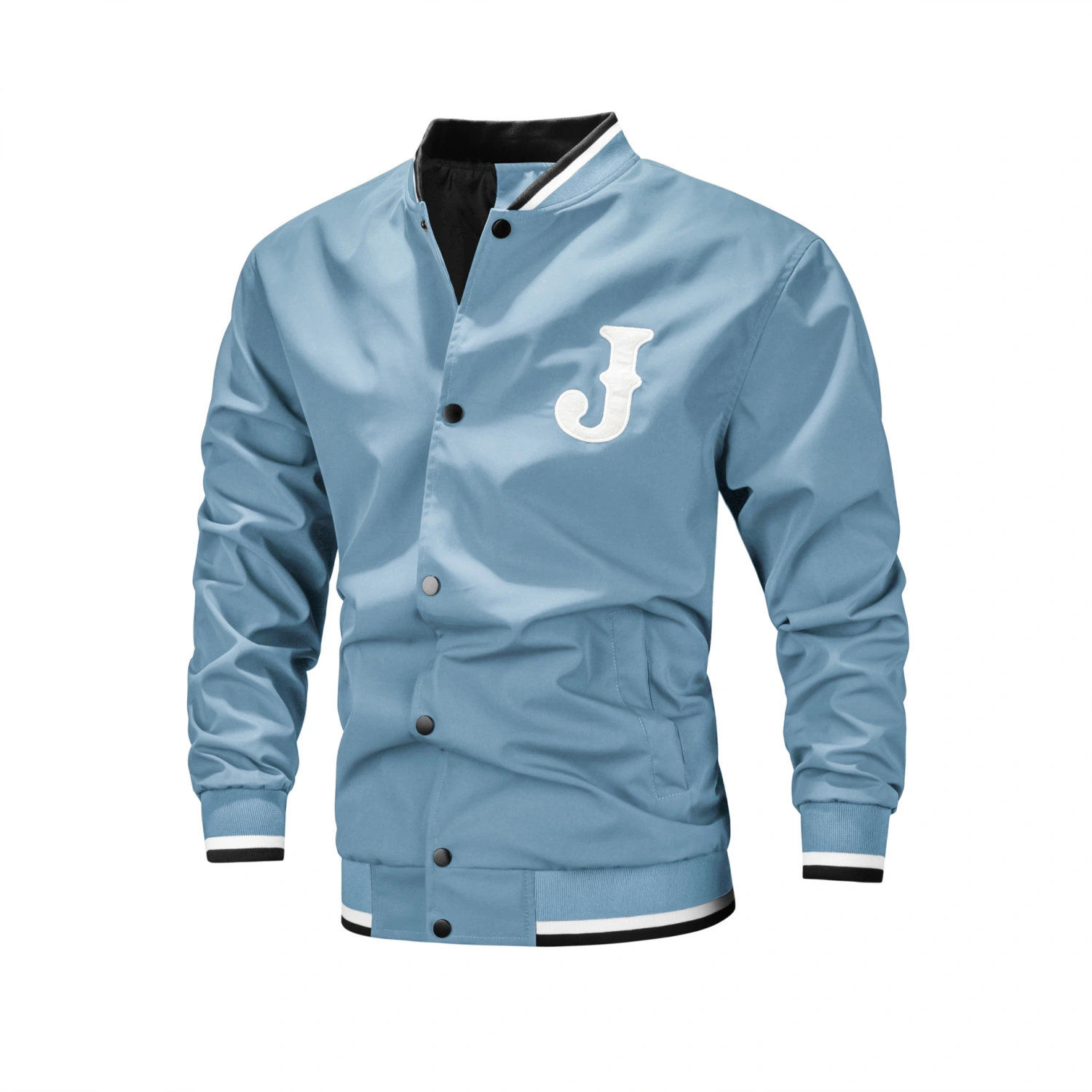 Mens Sporty Casual Embroidered Letter Jacket