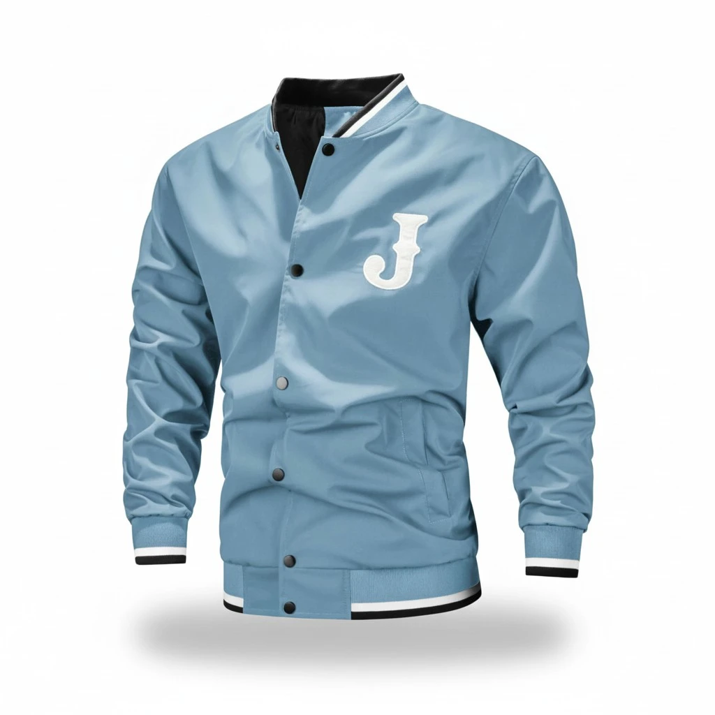Mens Sporty Casual Embroidered Letter Jacket