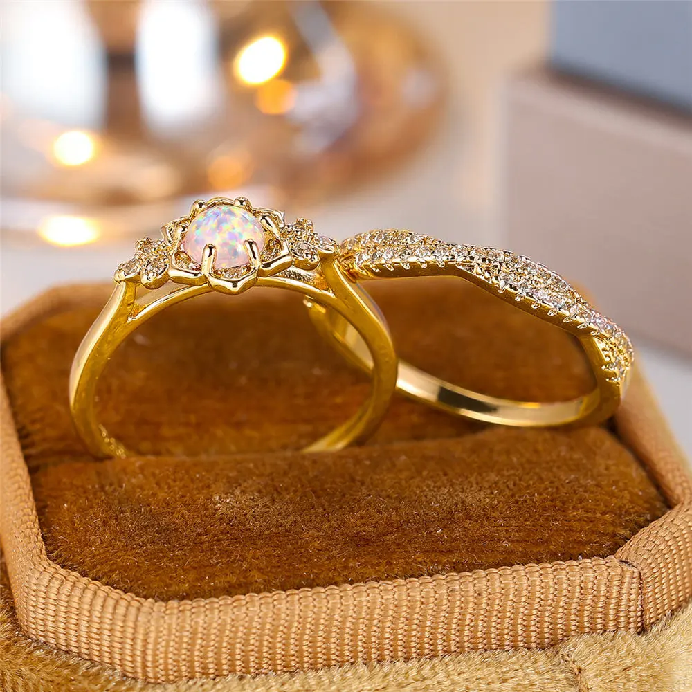 Cute Oval Stone Ring Set Trendy And Stylish