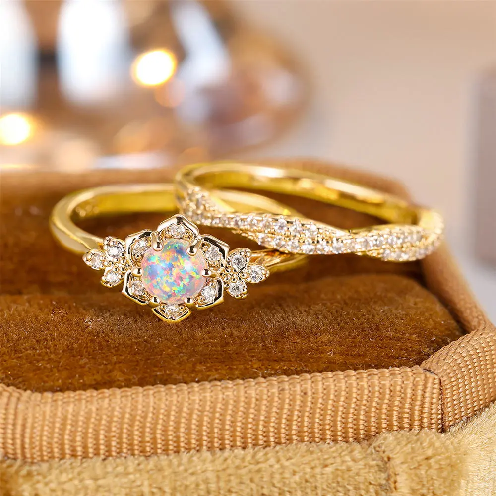 Cute Oval Stone Ring Set Trendy And Stylish
