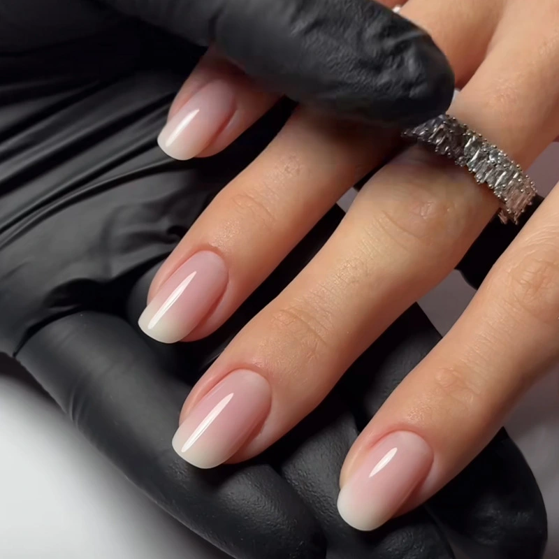 24-piece Gradient Powder Nail Tipsready-to-wear Removable Nail Extensions