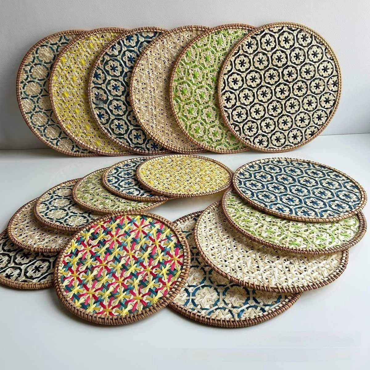 Vietnamese Rattan Coaster Bamboo Woven Heat-resistant Mat Dining Placemat Teapot Mat