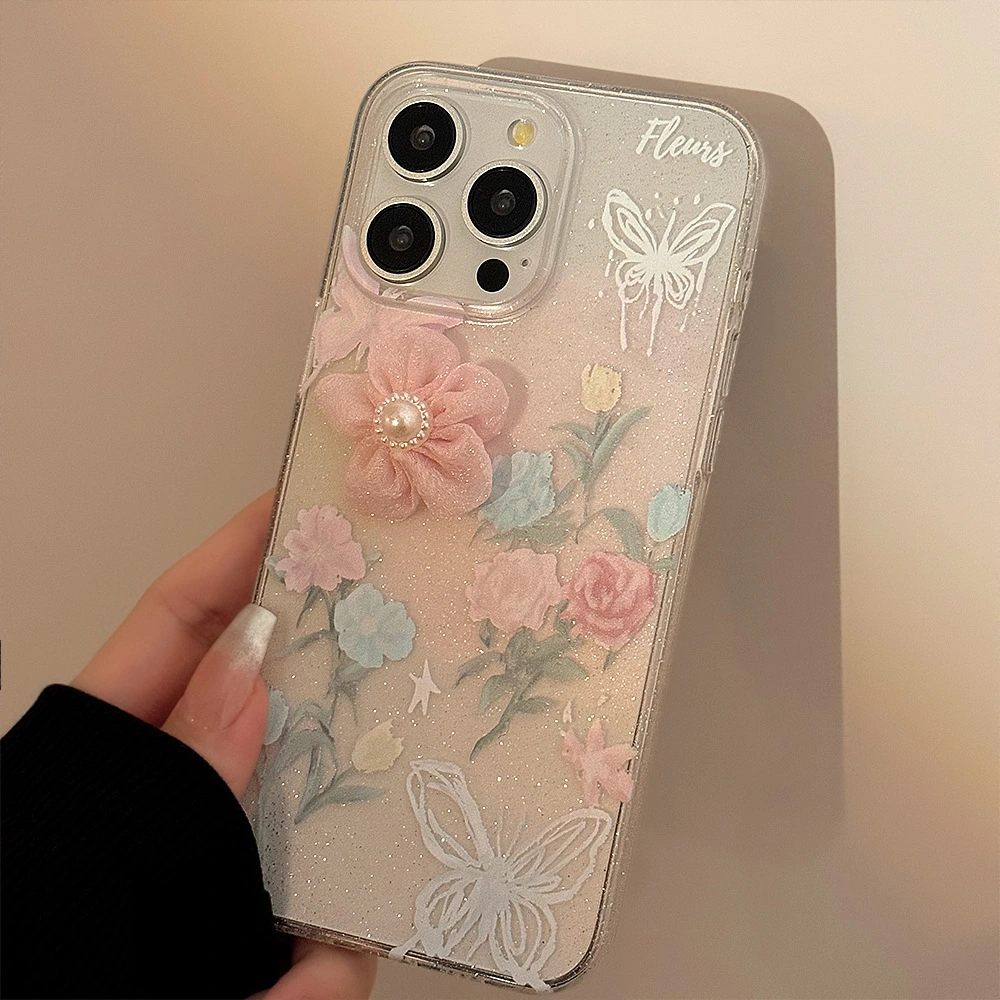3D Rose Flower Oil Painting Phone Case