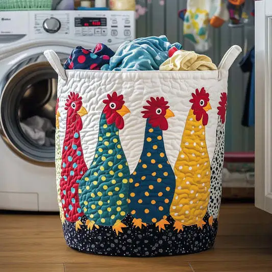 Quilted Laundry Storage Basket Dust-proof And Perfect For Storing Dirty Clothes