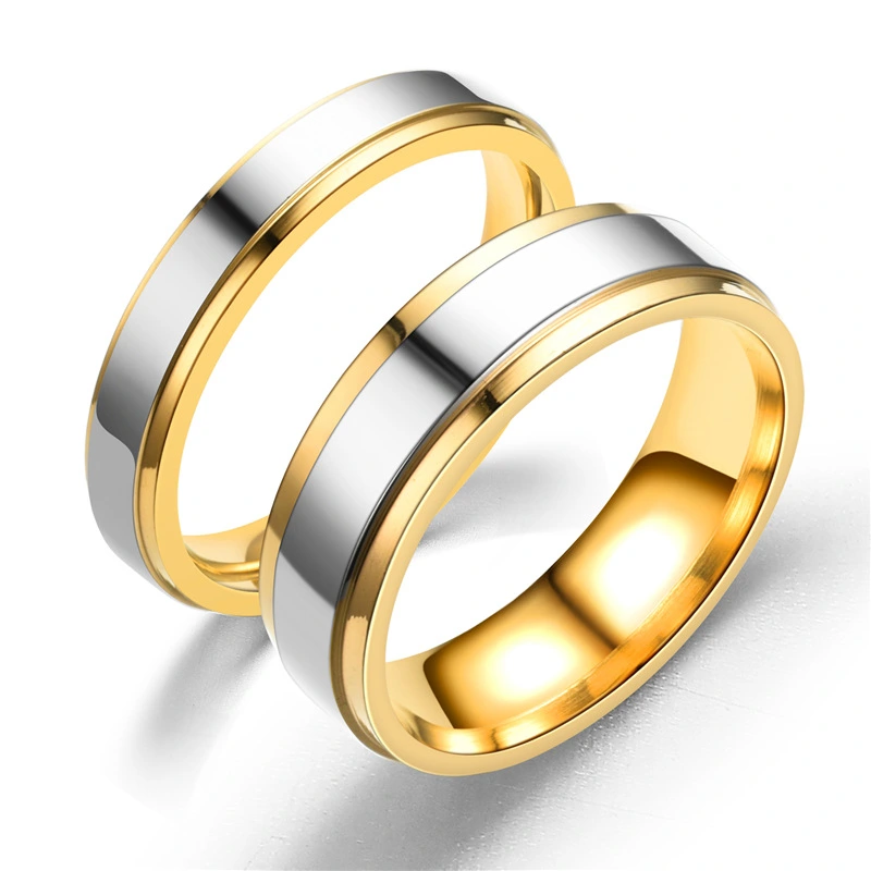 Stylish New Gold-mirror Finish Couple Rings