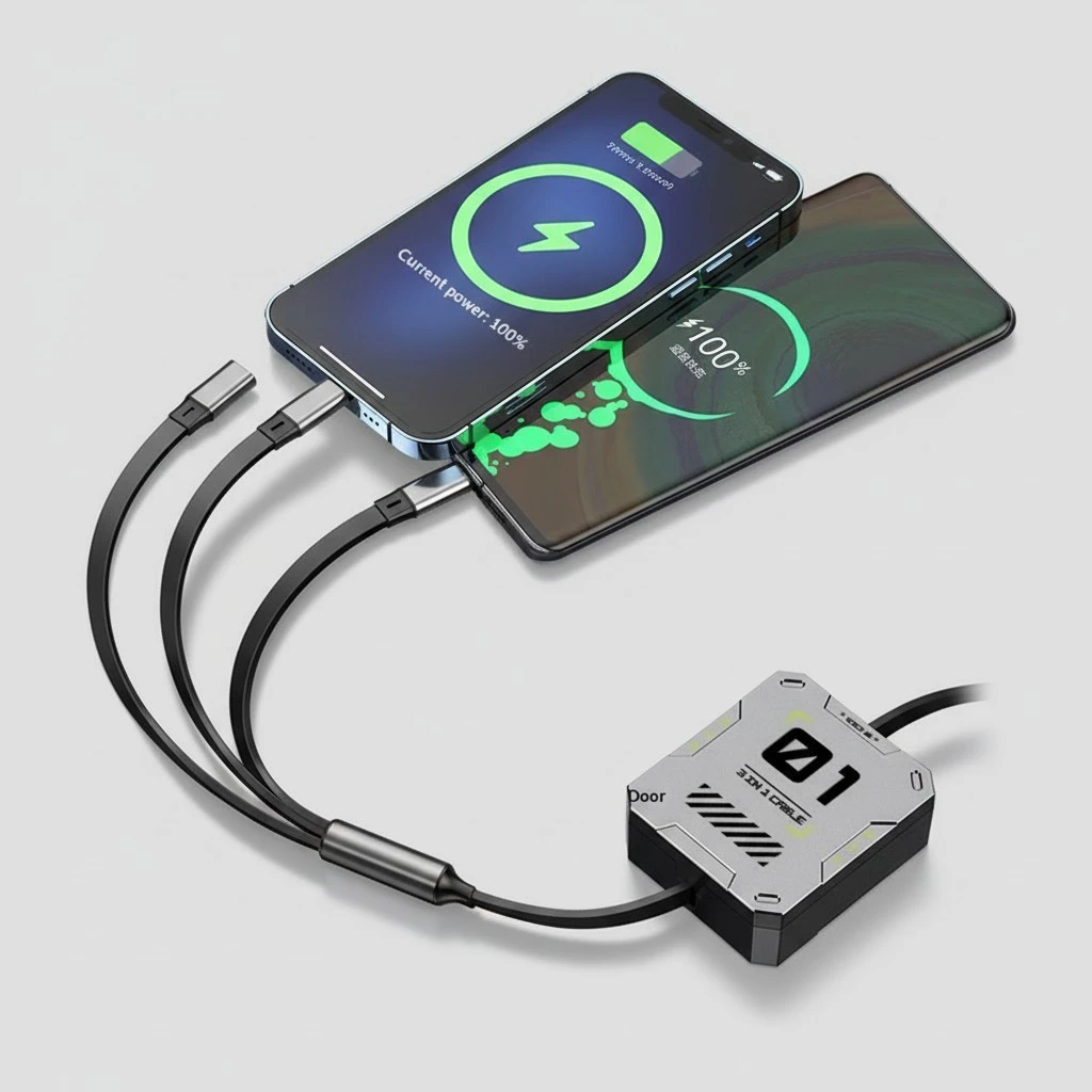Three-in-one Extension Cable For Smartphones