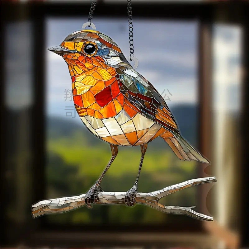 Angel Warrior Bird Of Paradise Floral Fragrance Stained Glass Sun Catcher
