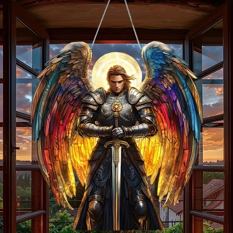 Angel Warrior Bird Of Paradise Floral Fragrance Stained Glass Sun Catcher