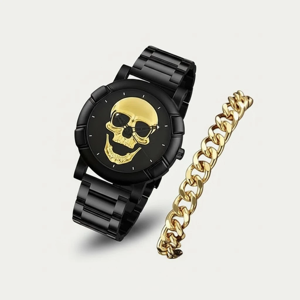 Mens Business Gift Necklace And Watch Set