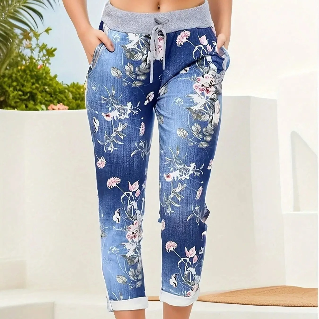European And American-style Casual Printed Magic Jogger Pants