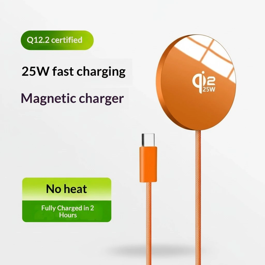 Qi22 25W Super-Fast Charging Magnetic Wireless Charger For IPhones Ultra-Thin Aluminum Alloy Design