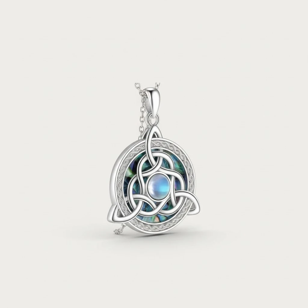 Exquisite Eco-friendly Zinc Alloy Die-cast Necklace With A Celtic Knot Pendant