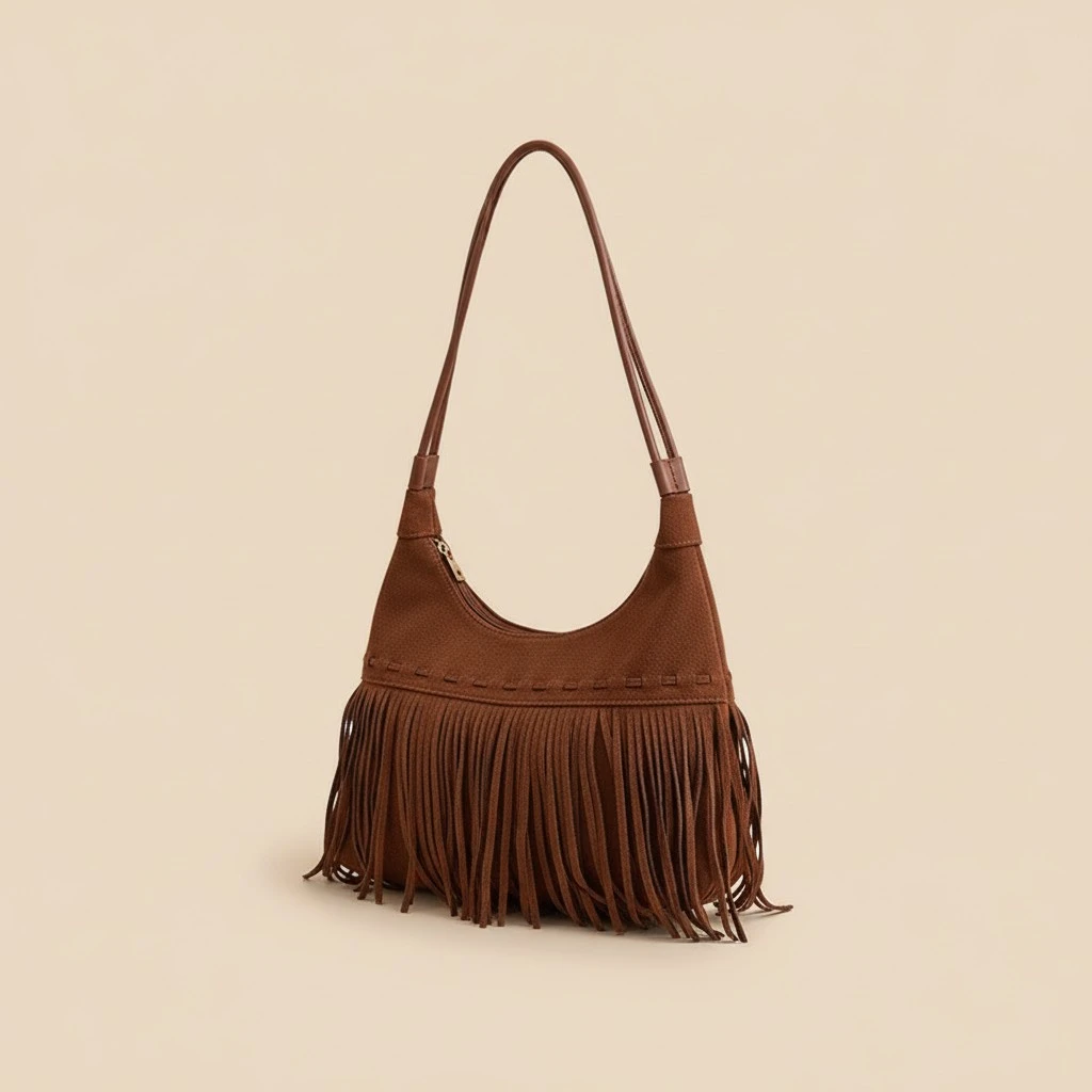 Womens Bohemian Retro Tassel Shoulder Crossbody Bag