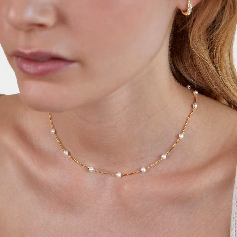 Titanium Steel Pearl Necklace For Women